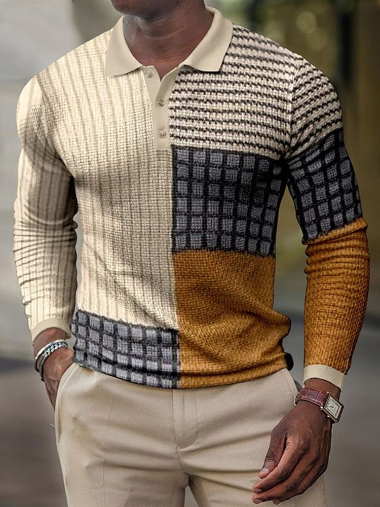 Print Polo Neck Europeisk Pikétröja