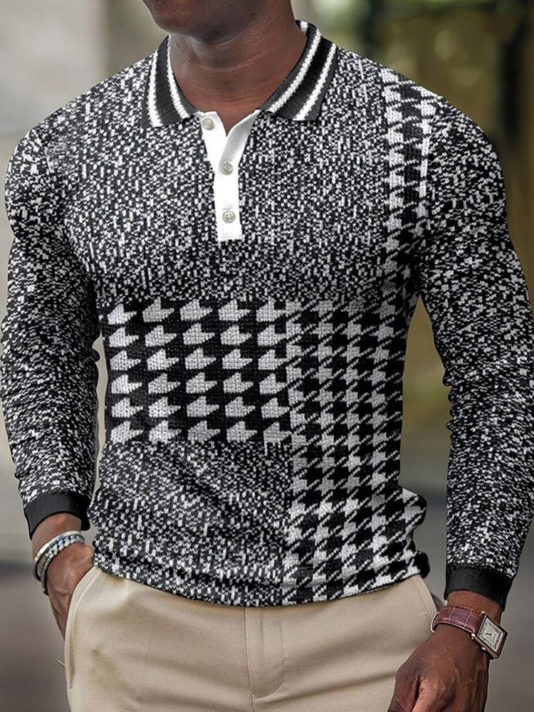 Print Polo Neck Europeisk Pikétröja