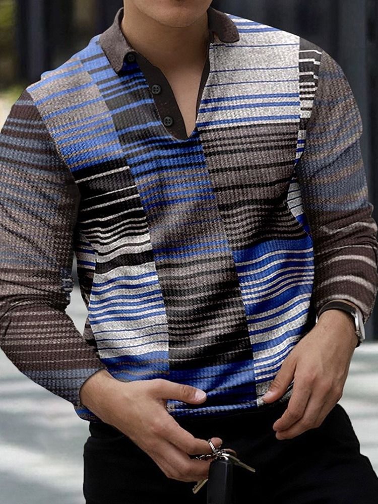 Print Polo Neck Europeisk Pikétröja