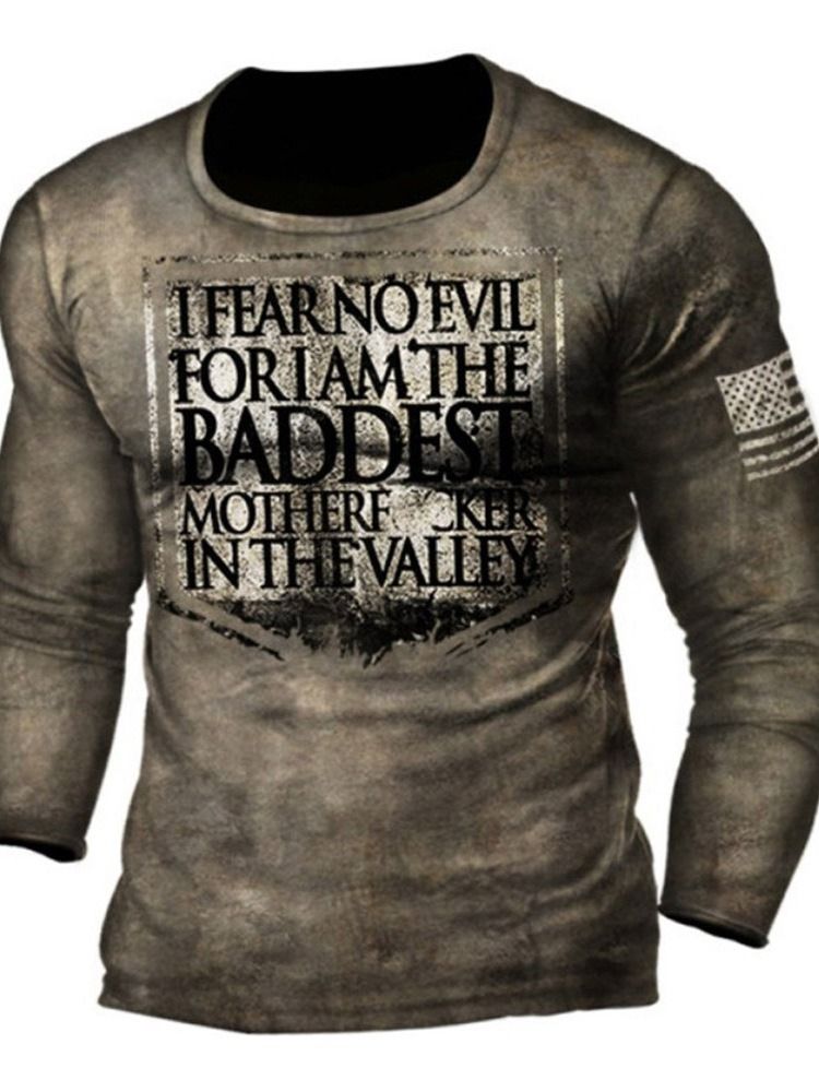 Print Rundhalsad Slim Pullover Casual T-Shirt