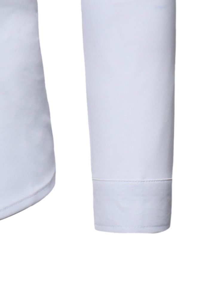 Skjortor Med Ståndkrage För Män I Enfärgad Slim Fit