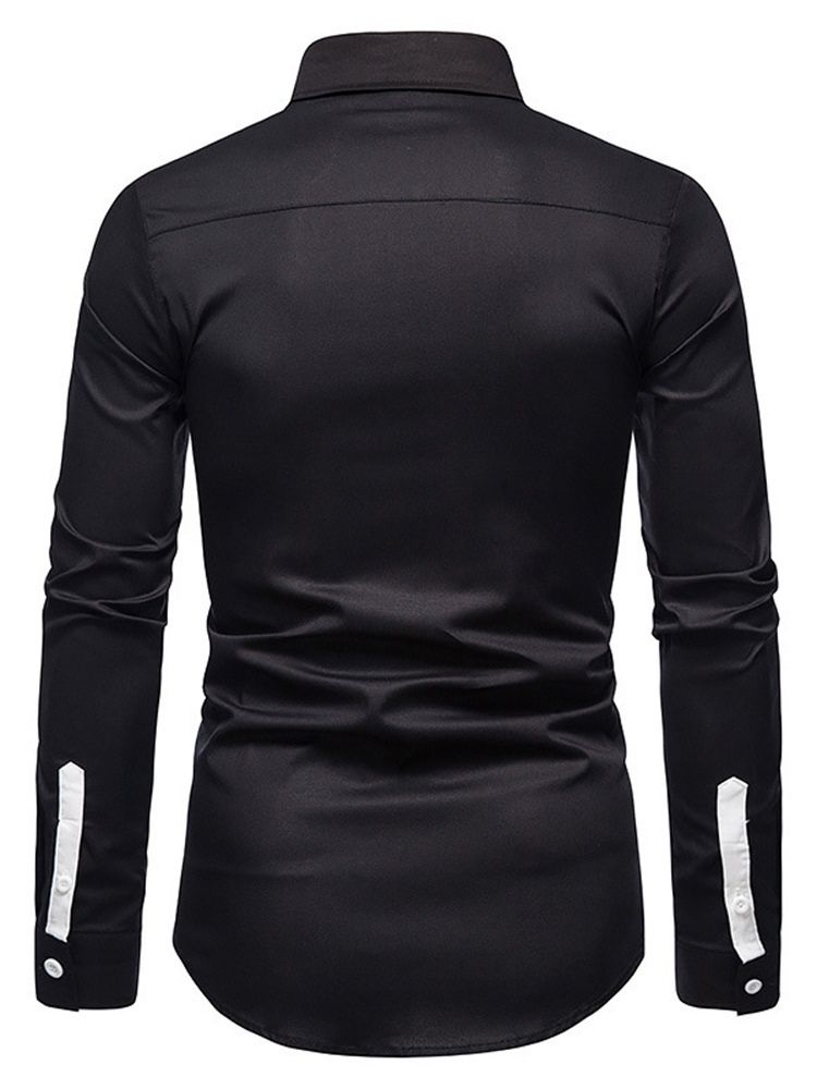 Skriv Ut Casual Lapel Enkelknäppt Casual Höstskjorta