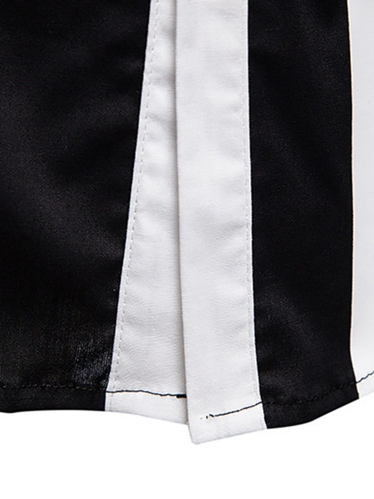 Skriv Ut Casual Lapel Enkelknäppt Casual Höstskjorta