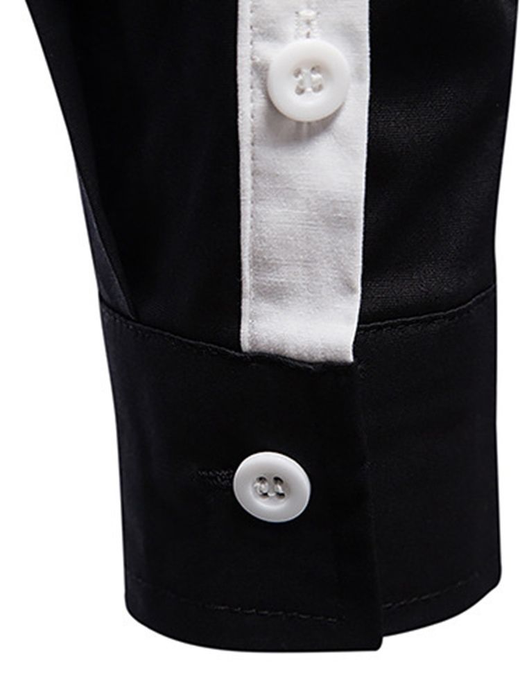 Skriv Ut Casual Lapel Enkelknäppt Casual Höstskjorta