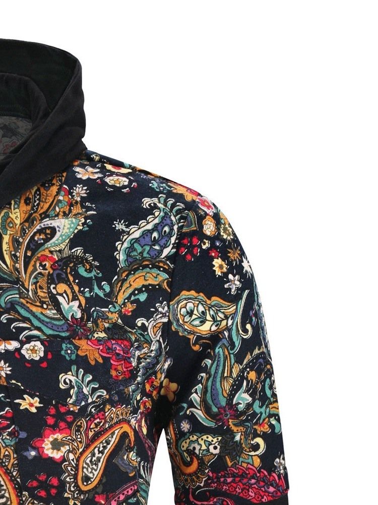 Slimmad Skjorta För Män Med Blommönster