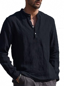 Ståkrage European Button Slim Shirt För Män