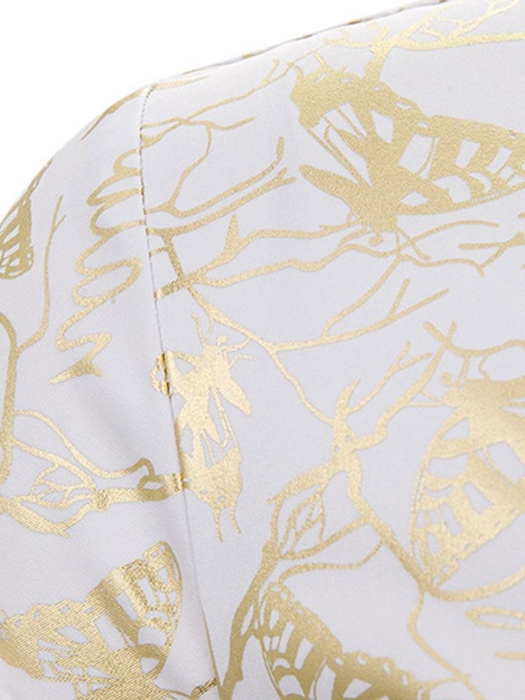 Tryck Animal Lapel Enkelknäppt Herrskjorta