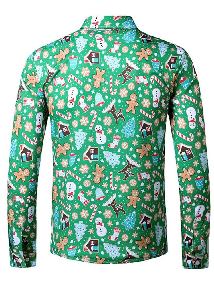 Tryck Blommig Lapel Slim Spring Shirt