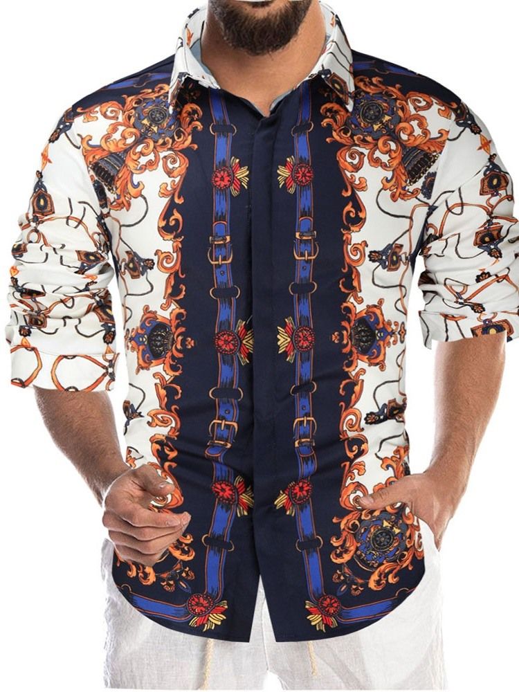 Tryck Lapel Slim Fall Casual Shirt