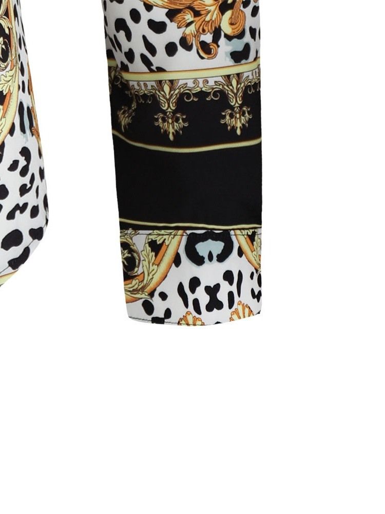 Tryck Leopard Lapel Fall Slim Shirt