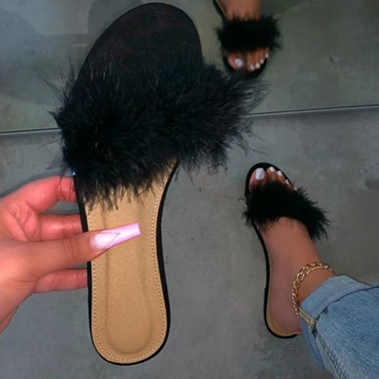3D-Platta Med Slip-On Söta Damtofflor
