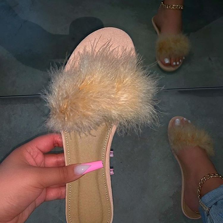 3D-Platta Med Slip-On Söta Damtofflor