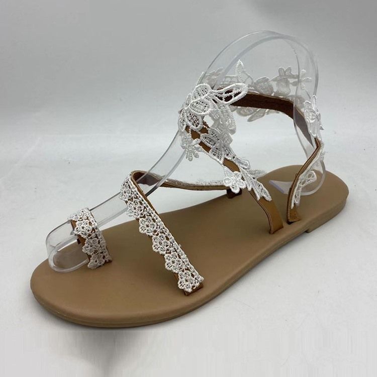 Block Heel Slip-On Toe Ring Low-Cut Övre Sandaler