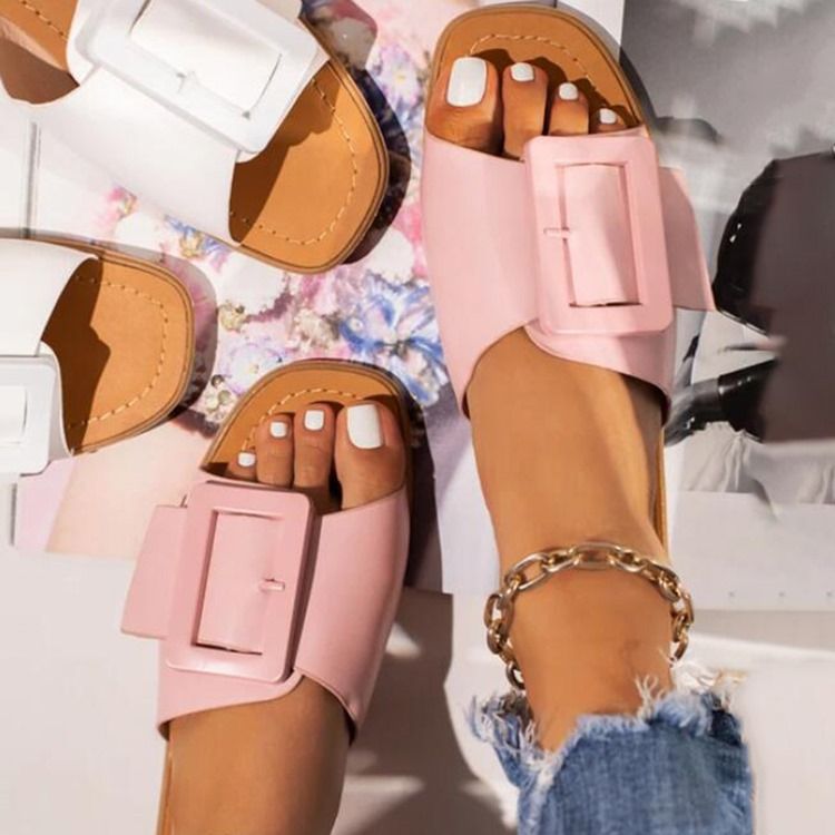 Candy Color Platt Med Slip-On Sexiga Tofflor