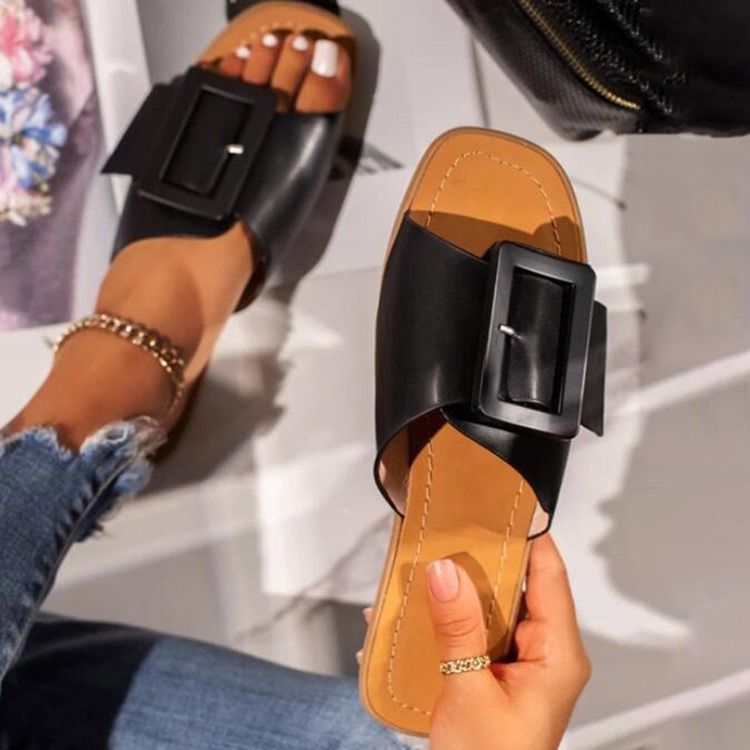 Candy Color Platt Med Slip-On Sexiga Tofflor