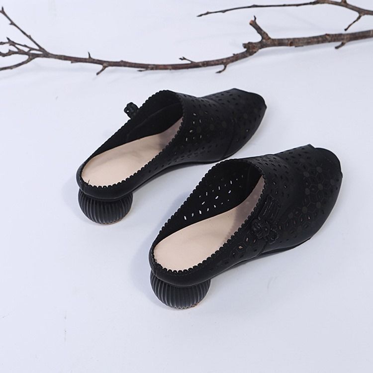 Chunky Heel Slip-On Flip Flop Damtofflor