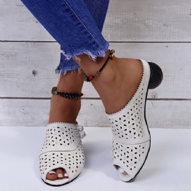 Chunky Heel Slip-On Flip Flop Damtofflor