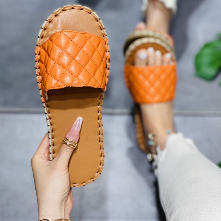 Flip Flop Slip-On Platt Med Casual Tofflor Platta Damsandaler