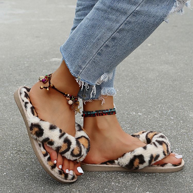 Platt Med Thong Slip-On Damtofflor