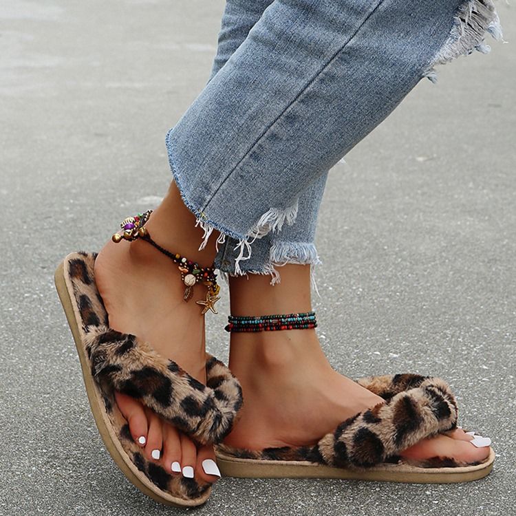 Platt Med Thong Slip-On Damtofflor