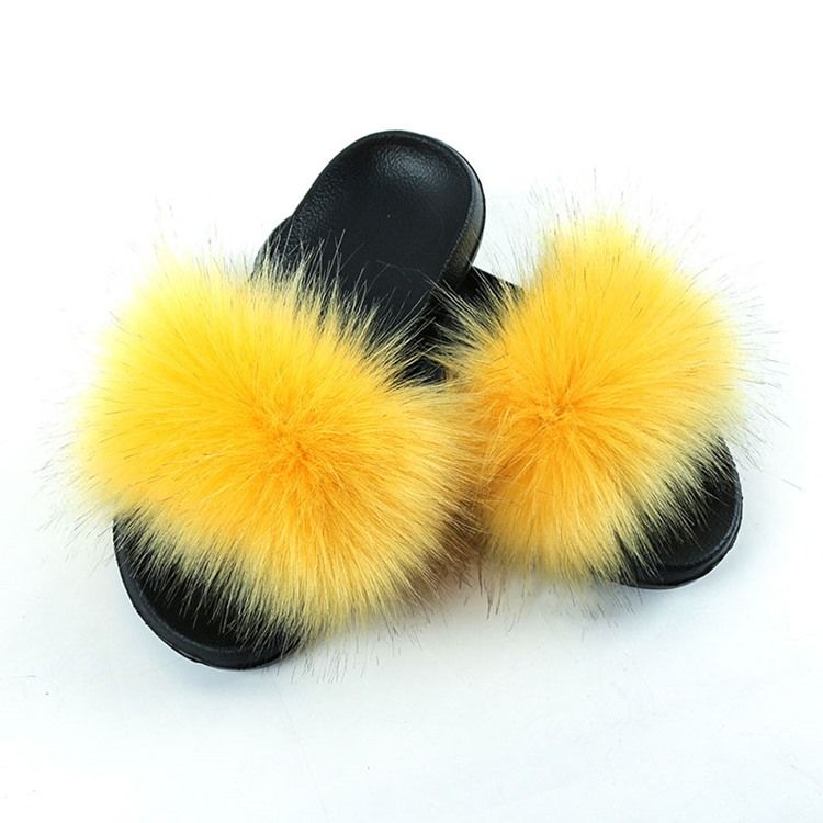Pompon Platt Med Slip-On Vanliga Tofflor