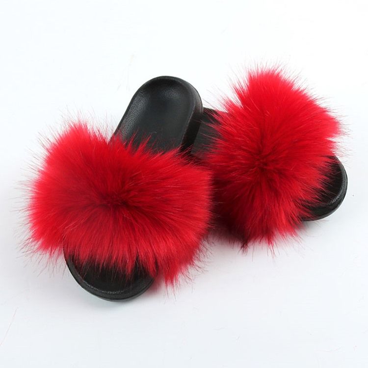 Pompon Platt Med Slip-On Vanliga Tofflor