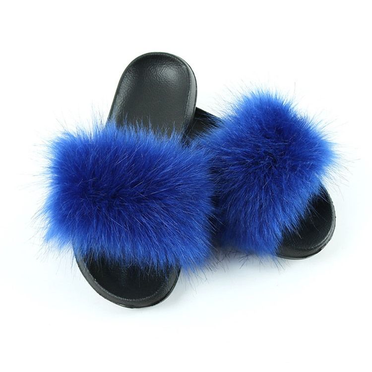 Pompon Platt Med Slip-On Vanliga Tofflor