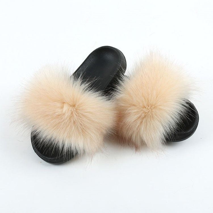 Pompon Platt Med Slip-On Vanliga Tofflor