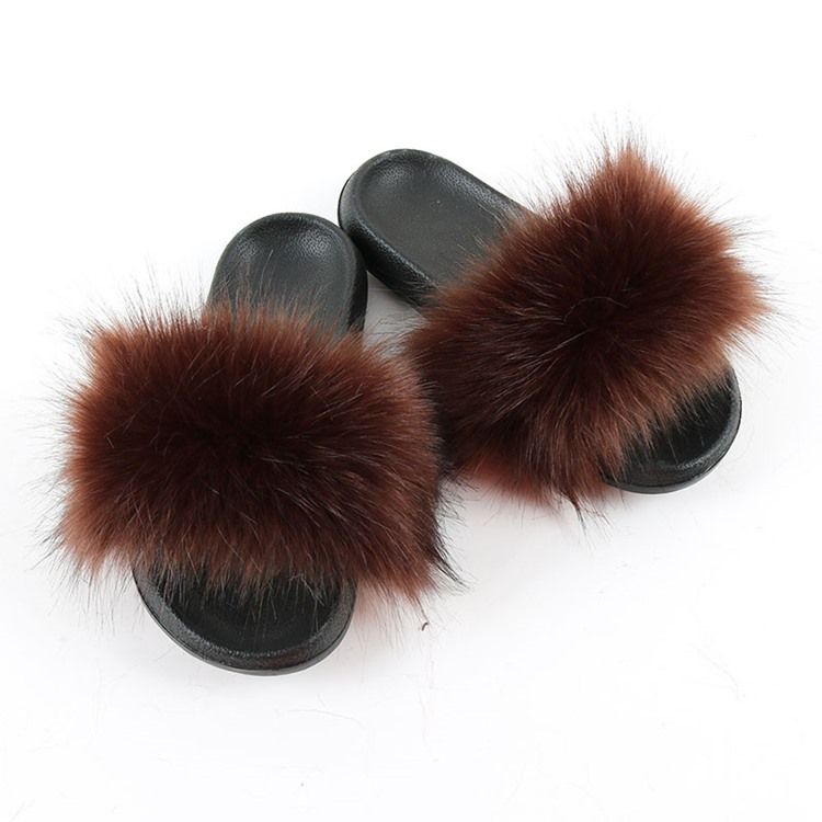 Pompon Platt Med Slip-On Vanliga Tofflor