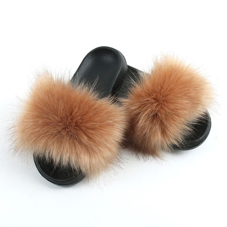 Pompon Platt Med Slip-On Vanliga Tofflor