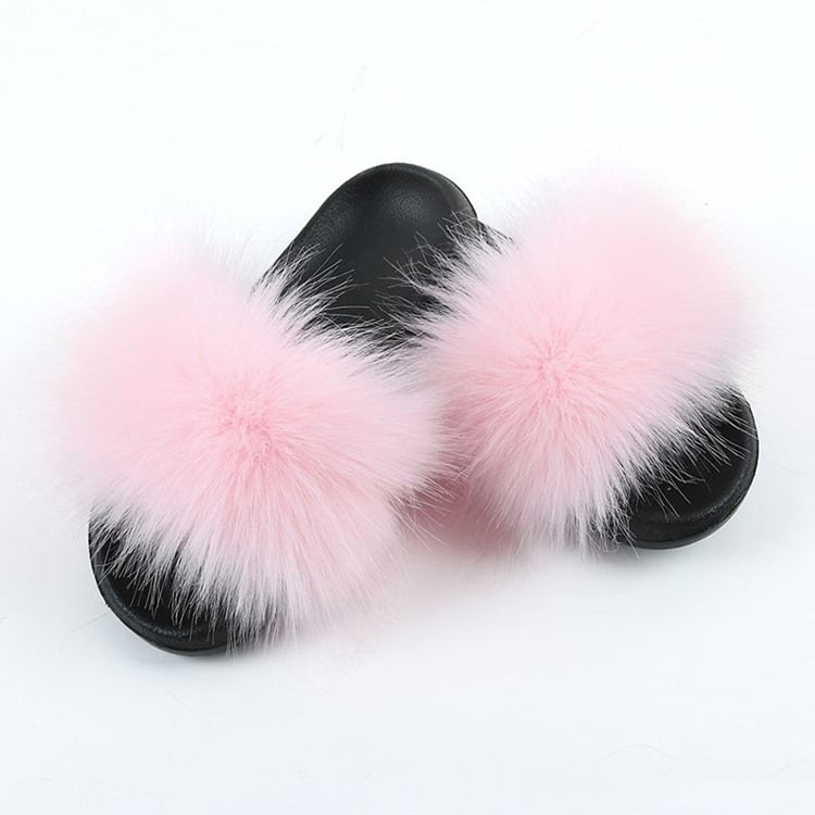 Pompon Platt Med Slip-On Vanliga Tofflor