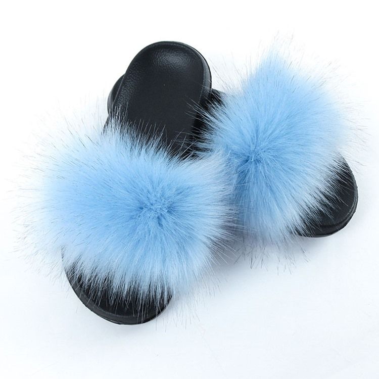 Pompon Platt Med Slip-On Vanliga Tofflor