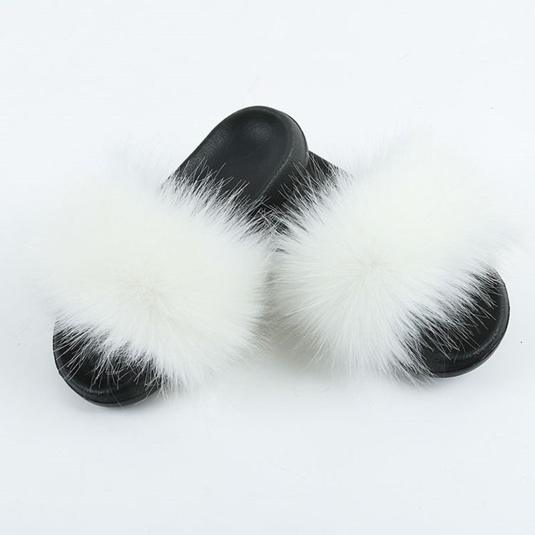 Pompon Platt Med Slip-On Vanliga Tofflor