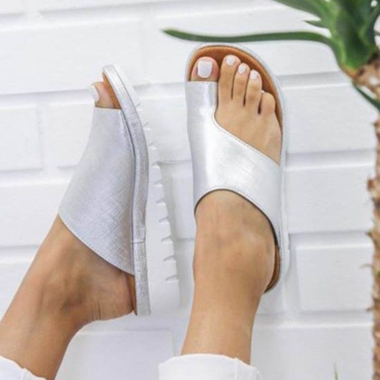 Pu-Tåring Kilklack Platt Sandaler För Kvinnor