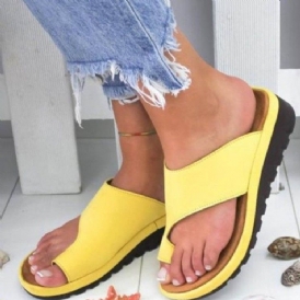 Pu-Tåring Kilklack Platt Sandaler För Kvinnor