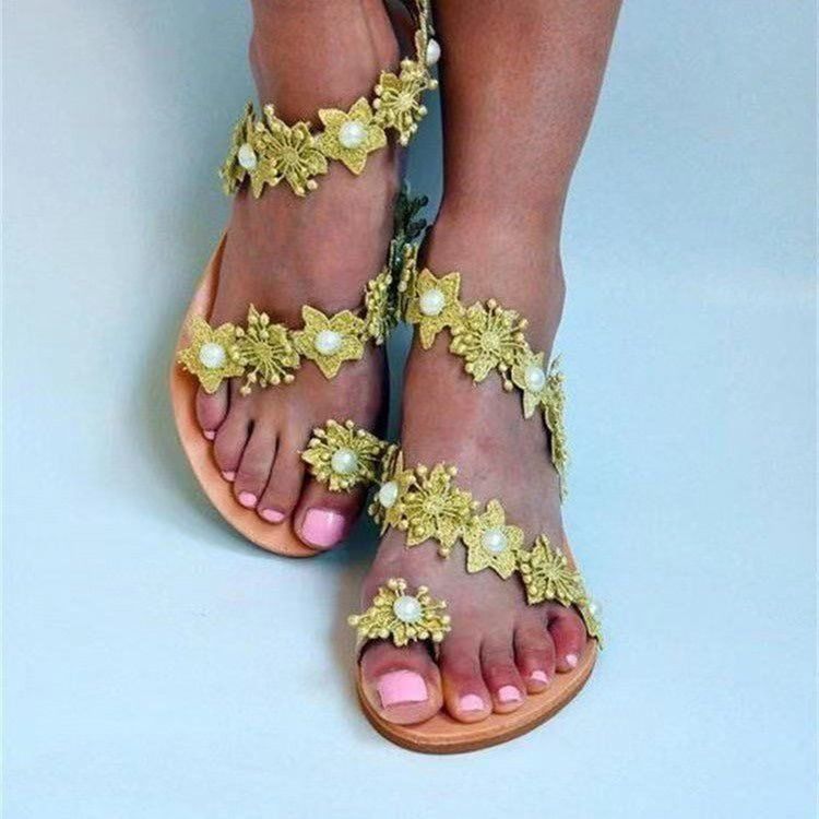 Rund Tå Platt Med Slip-On Söta Damsandaler