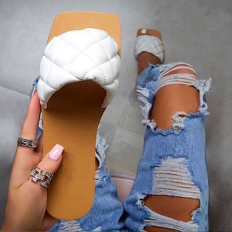 Slip-On Flip Flop Med Platta Tofflor Av Gummi För Kvinnor