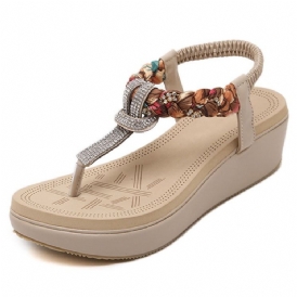 Strass Sandaler Med Kilklack