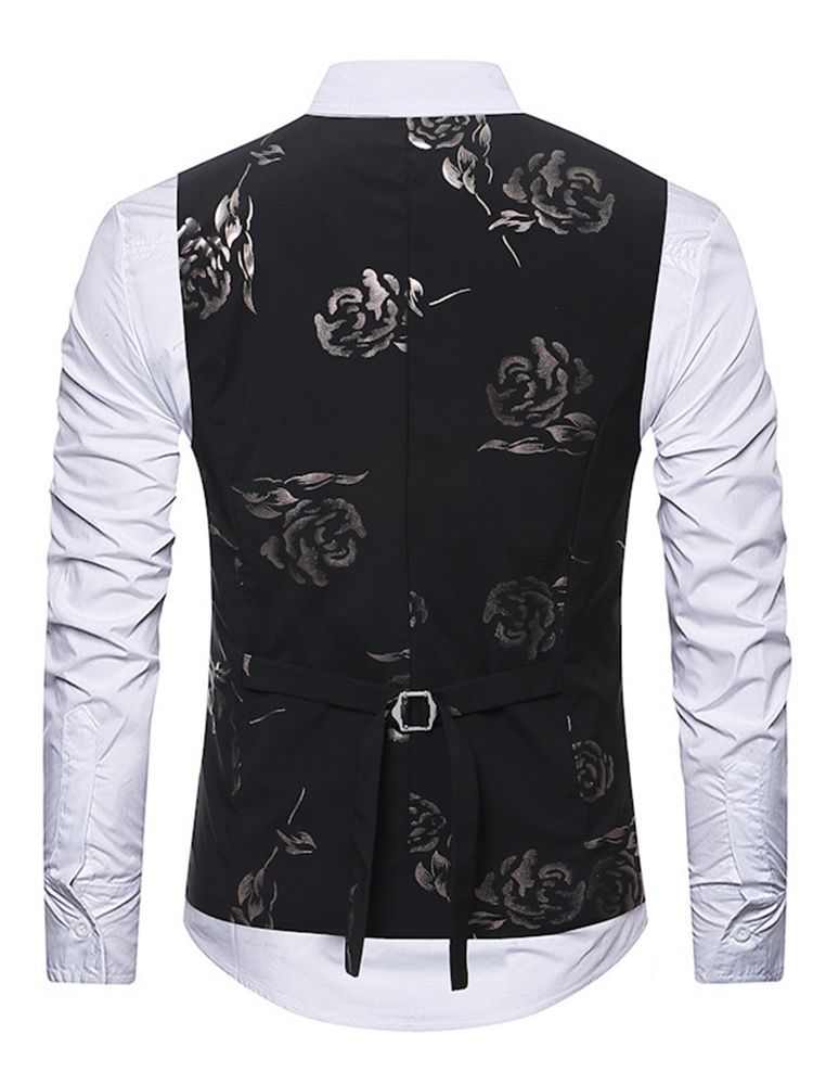 Blommig Casual Lapel Enkelknäppt Herrskjorta