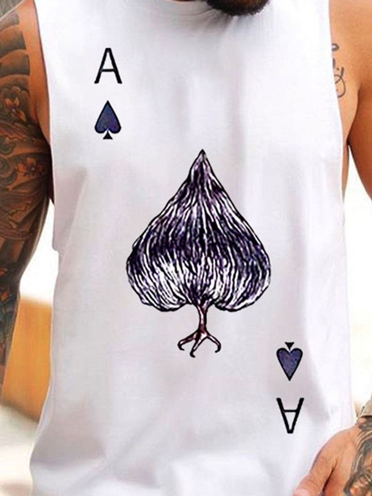 Brevtryck Lös Casual Vest För Män