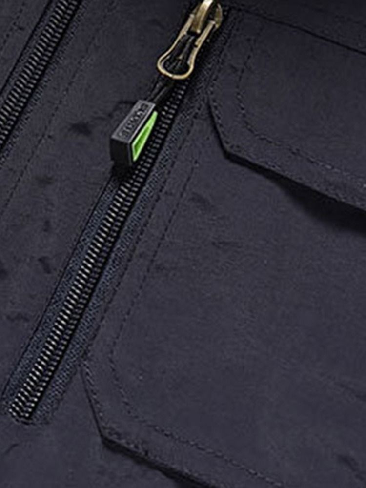 Color Block Stativ Krage Dragkedja Casual Spring Herrväst