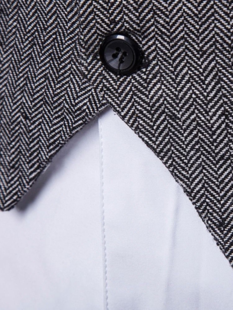 Plain Pocket Single Breasted Mäns Casual Klänning Vest