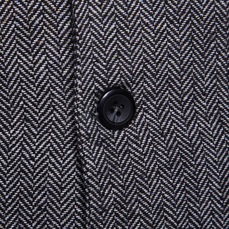 Plain Pocket Single Breasted Mäns Casual Klänning Vest