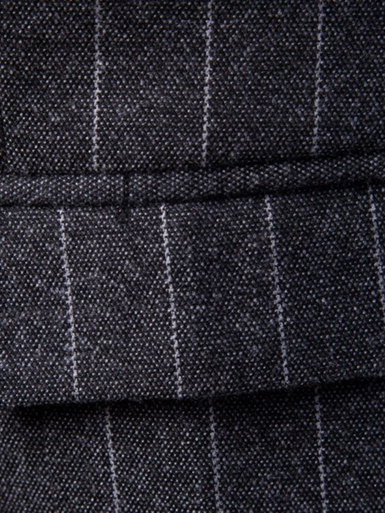 Randig Dubbel Breated Lapel Mäns Casual Klänning Vest