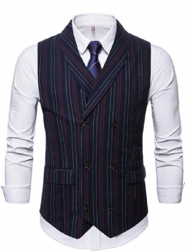 Stripe Button Dubbelknäppt England Väst