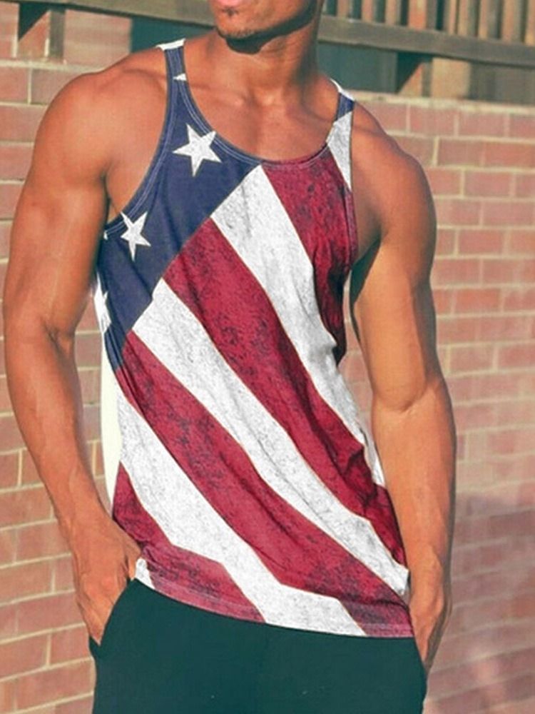 Stripe Slim Rund Neck Herr Casual Vest