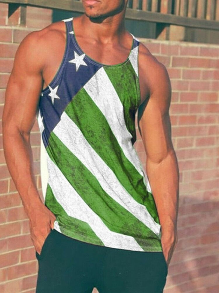 Stripe Slim Rund Neck Herr Casual Vest
