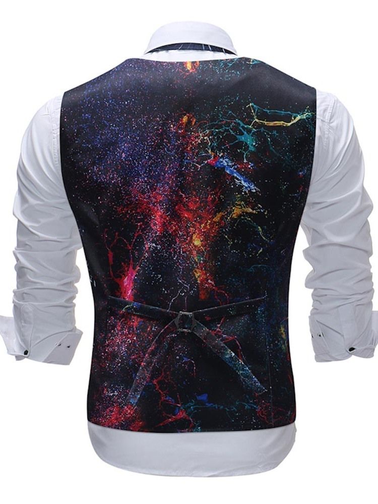 Tryckt Paint Splatters Herr Casual Vest