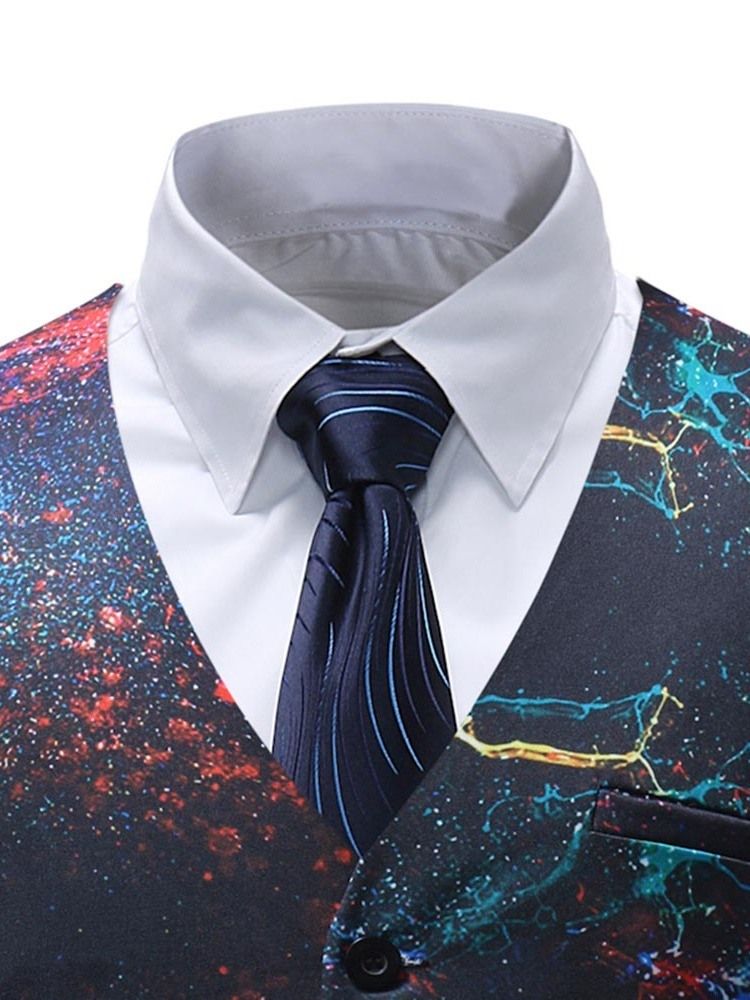 Tryckt Paint Splatters Herr Casual Vest
