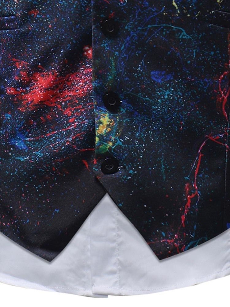 Tryckt Paint Splatters Herr Casual Vest